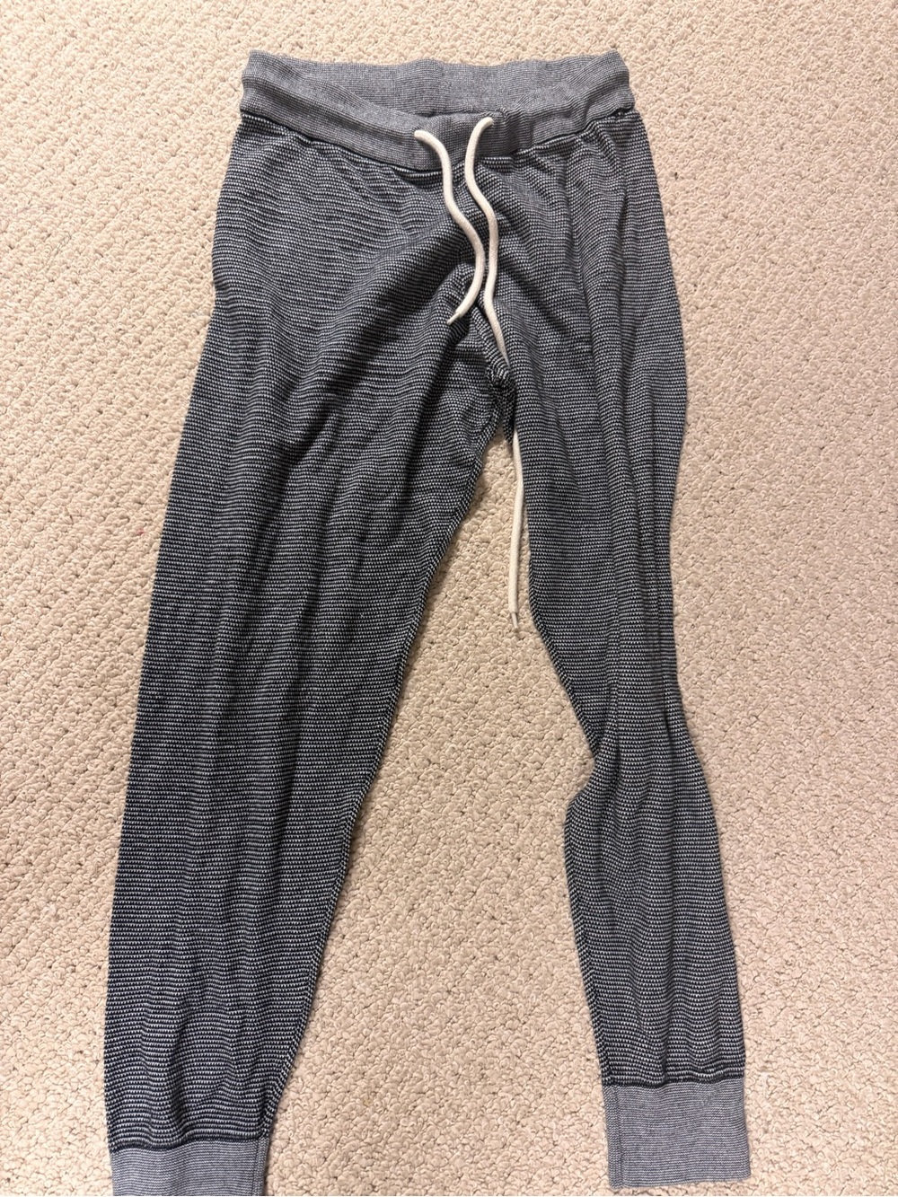 Varley Charcoal Stripe Knit Drawstring Joggers